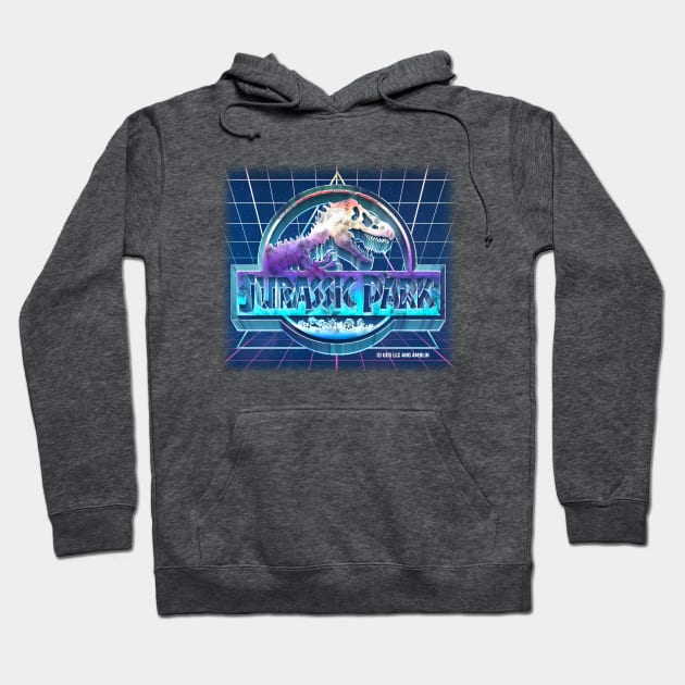 Retro Park 80's Metallic 3D Dinosaur Style Hoodie by Jurassic Merch